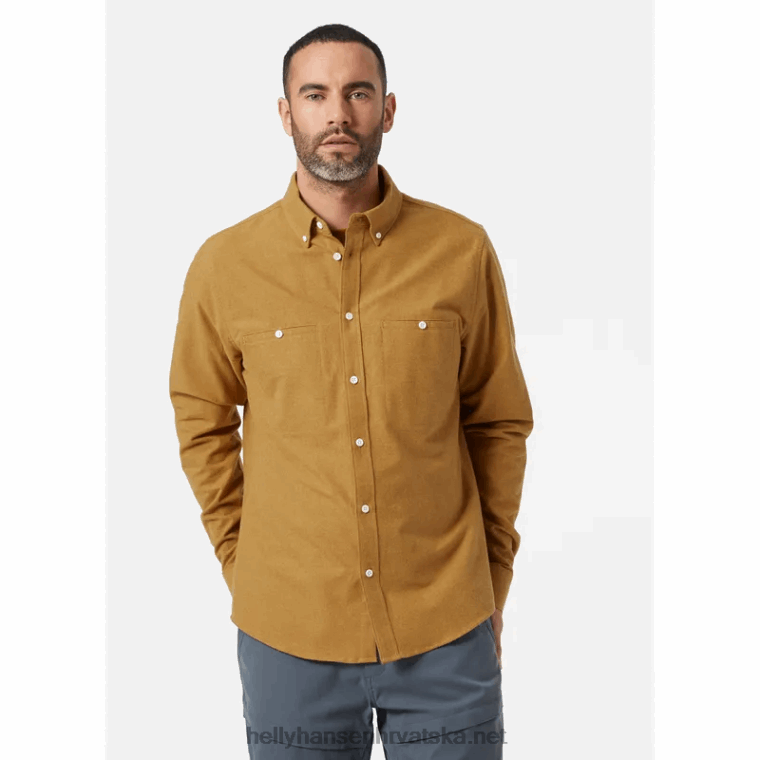 J0HV1012 muška flanelska košulja od organskog pamuka muškarci Helly-Hansen kumin skog - Image 2