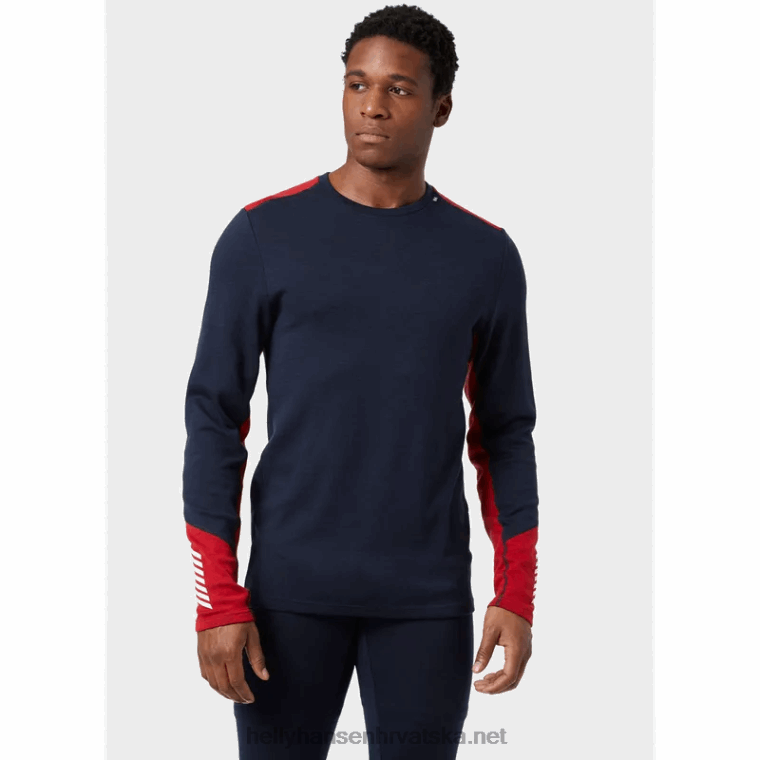J0HV1077 muški lifa merino srednji sloj za posadu muškarci Helly-Hansen crno - Image 2