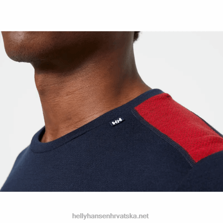 J0HV1077 muški lifa merino srednji sloj za posadu muškarci Helly-Hansen crno - Image 5