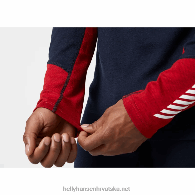J0HV1077 muški lifa merino srednji sloj za posadu muškarci Helly-Hansen crno - Image 6