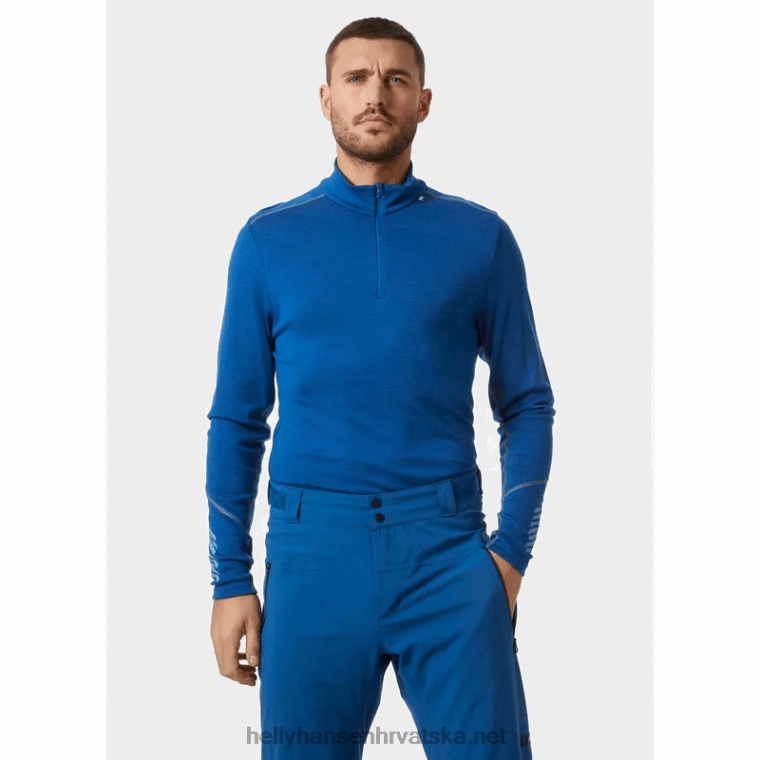 J0HV1084 muški lifa merino srednji sloj s pola patentnim zatvaračem muškarci Helly-Hansen močvarna jagoda - Image 2