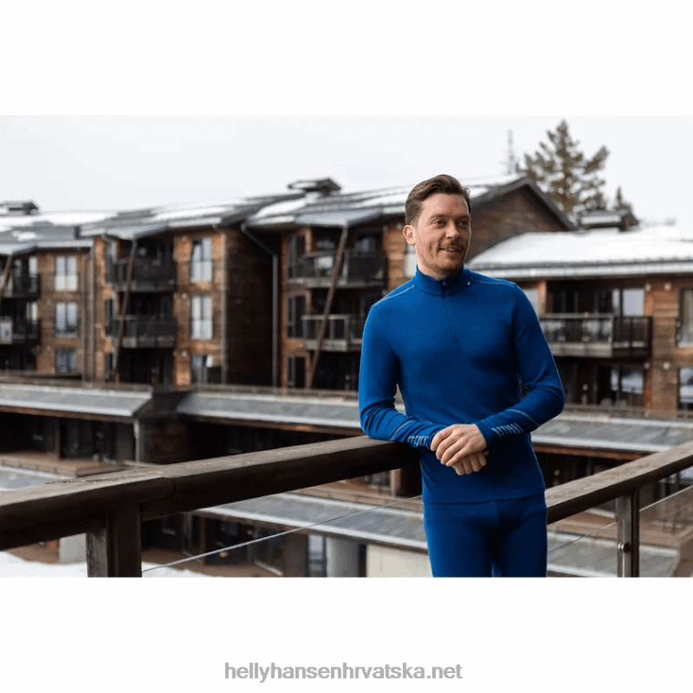 J0HV1084 muški lifa merino srednji sloj s pola patentnim zatvaračem muškarci Helly-Hansen močvarna jagoda - Image 7