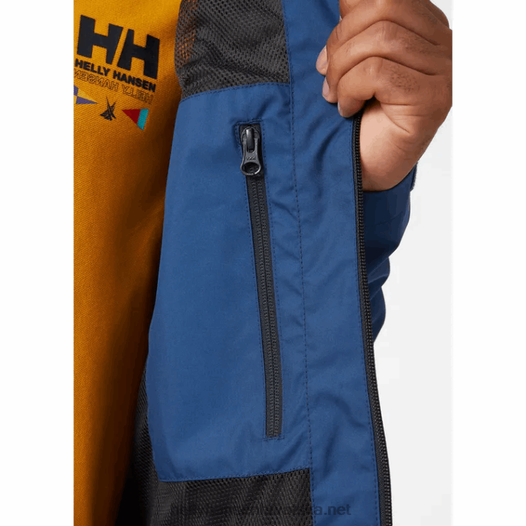 J0HV11 muška jedriličarska jakna s kapuljačom za posadu muškarci Helly-Hansen duboki fjord - Image 7