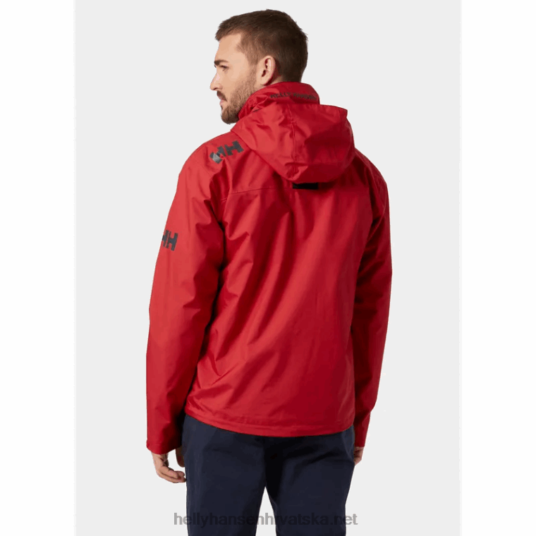 J0HV14 muška jedriličarska jakna s kapuljačom za posadu muškarci Helly-Hansen Crvena - Image 3