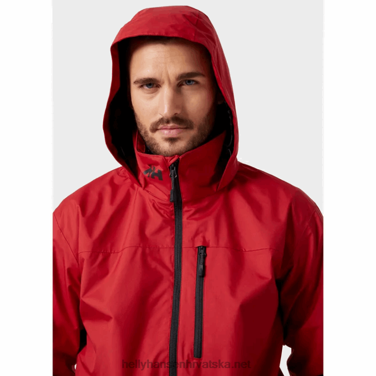 J0HV14 muška jedriličarska jakna s kapuljačom za posadu muškarci Helly-Hansen Crvena - Image 5