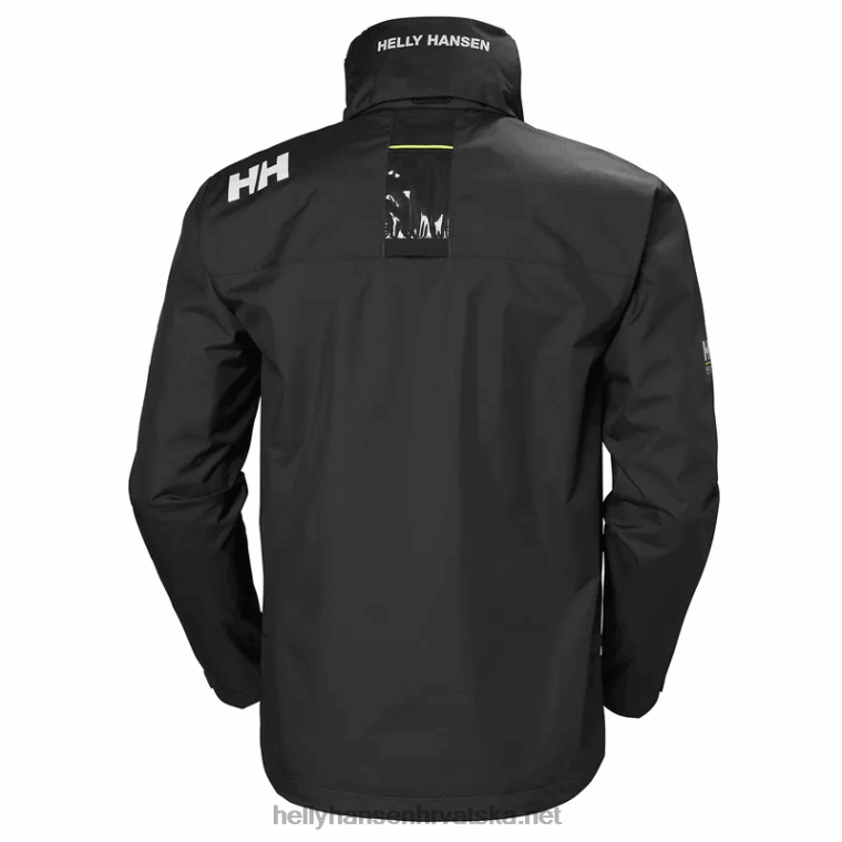 J0HV15 muška jedriličarska jakna s kapuljačom za posadu muškarci Helly-Hansen crno - Image 4