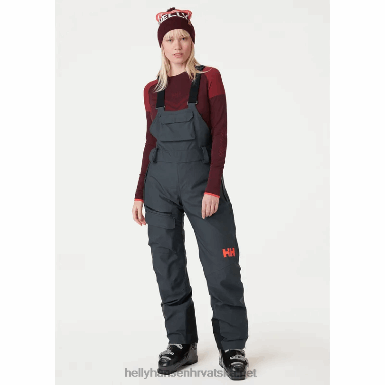 J0HV1855 ženske puderqueen skijaške hlače s naramenicama žene Helly-Hansen modra magla - Image 2