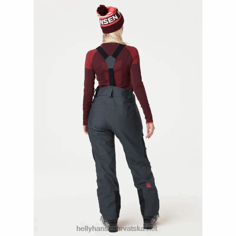 J0HV1855 ženske puderqueen skijaške hlače s naramenicama žene Helly-Hansen modra magla - Image 3