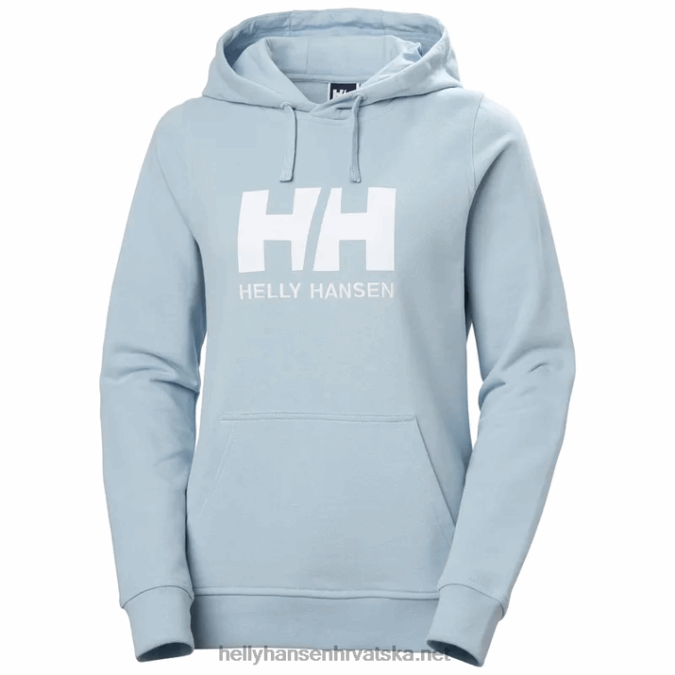 J0HV1892 ženska majica s kapuljačom hh logo žene Helly-Hansen svijetlo plava - Image 1