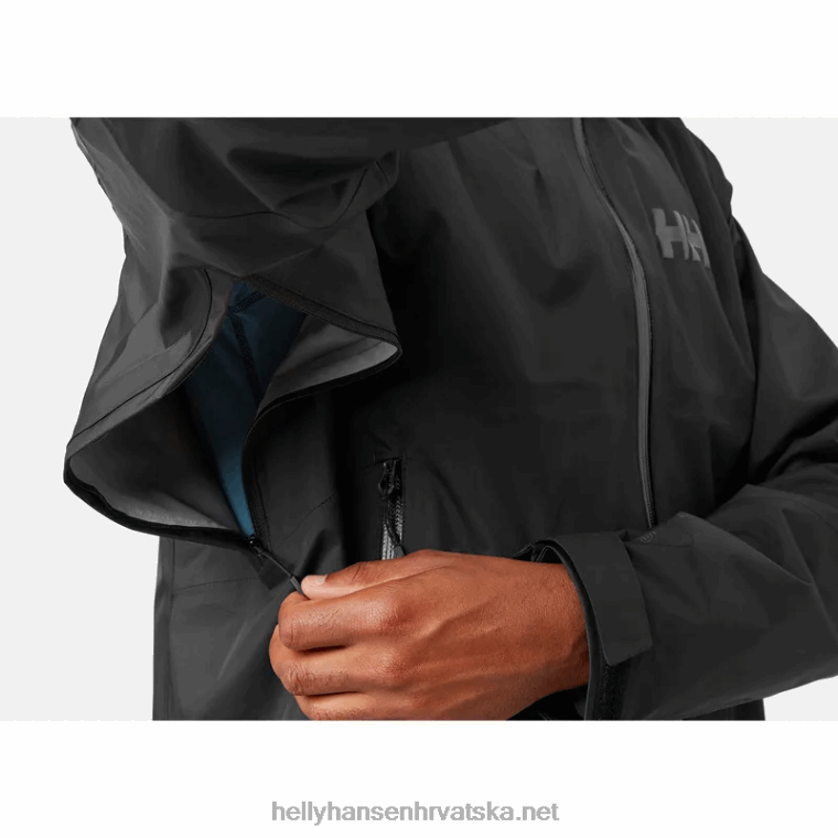 J0HV191 muška verglas 3-slojna 2.0 školjkasta jakna muškarci Helly-Hansen crno - Image 5