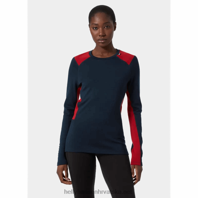J0HV2052 ženski lifa merino srednji sloj za posadu žene Helly-Hansen crno - Image 2