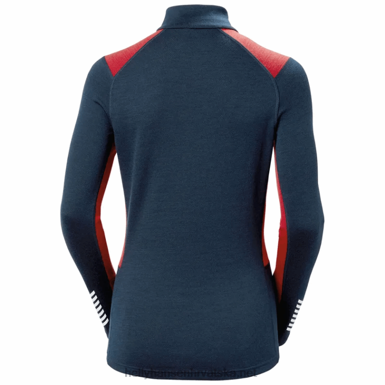 J0HV2056 ženski lifa merino srednji sloj s pola patentnim zatvaračem žene Helly-Hansen crno - Image 4