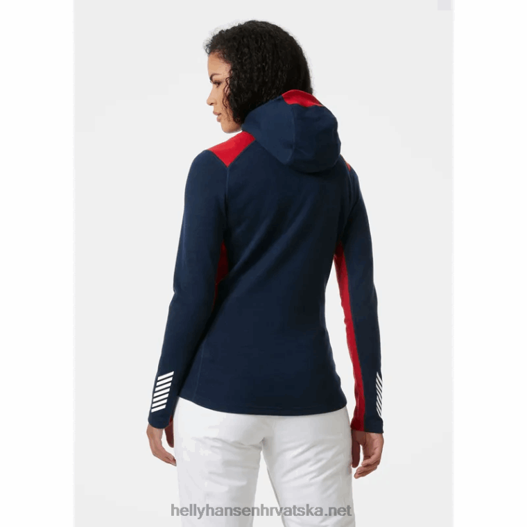 J0HV2059 ženska majica s kapuljačom srednje težine lifa merino 2-u-1 žene Helly-Hansen crno - Image 3