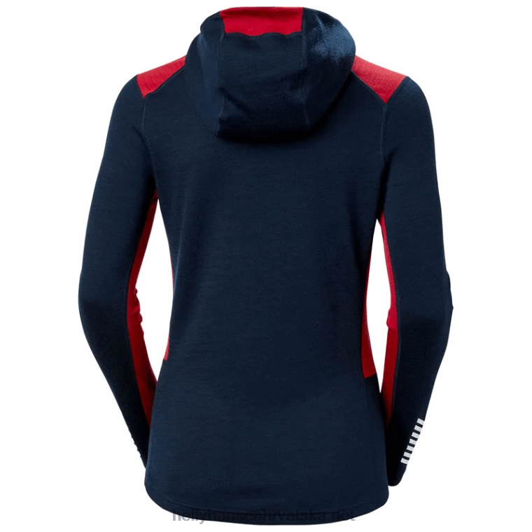 J0HV2059 ženska majica s kapuljačom srednje težine lifa merino 2-u-1 žene Helly-Hansen crno - Image 4