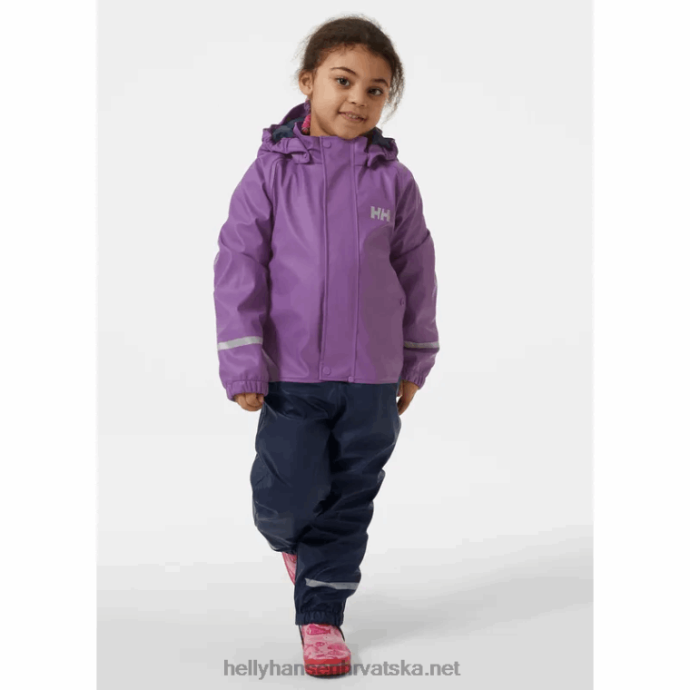 J0HV2312 dječji bergen kišni set s podstavom od flisa djeca Helly-Hansen mornarica - Image 2
