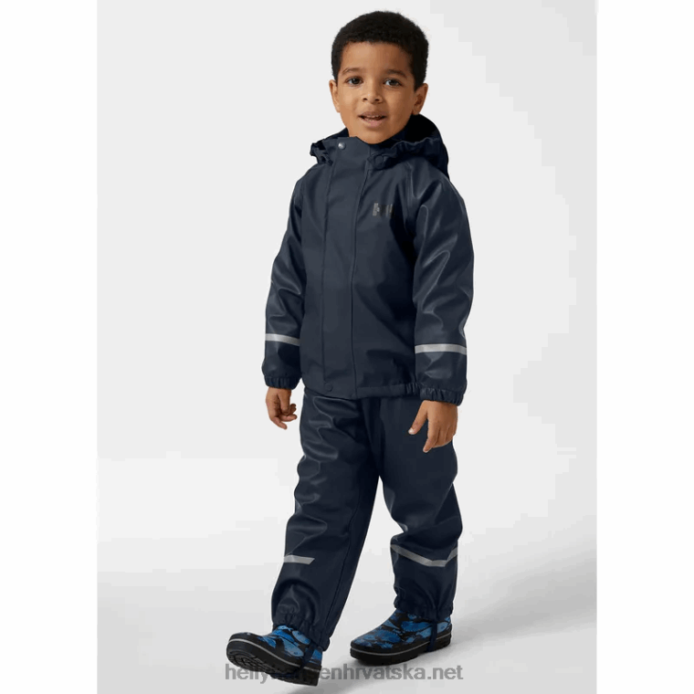 J0HV2325 dječji kišni set bergen podstavljen od flisa 2.0 djeca Helly-Hansen mornarica - Image 2