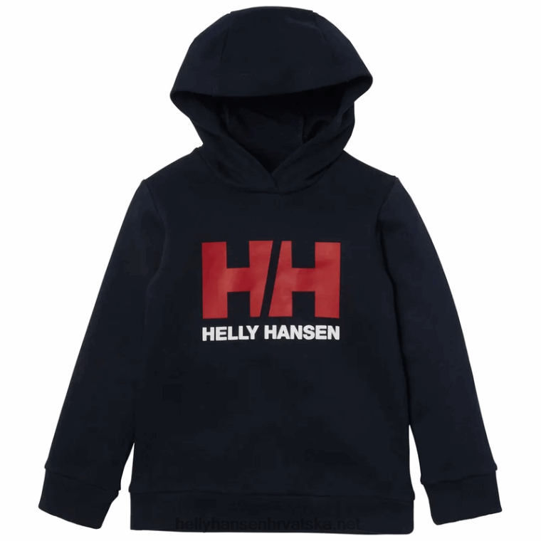 J0HV2371 dječja majica s kapuljačom s logotipom hh djeca Helly-Hansen ružičasti sorbet - Image 1