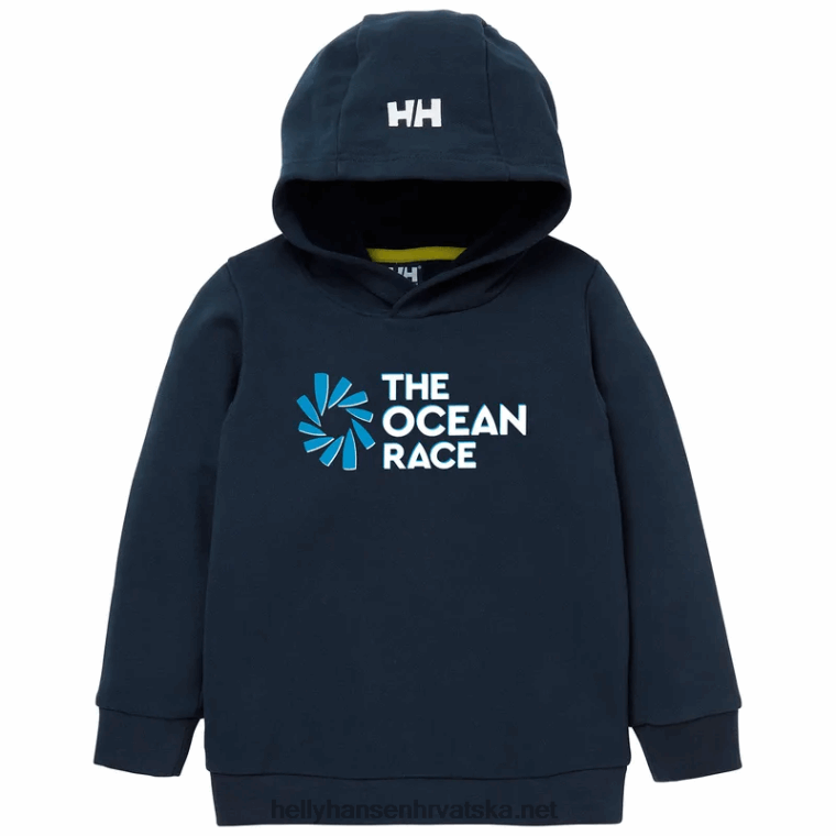 J0HV2377 ocean race majica s kapuljačom za djecu i juniore djeca Helly-Hansen sivi melang - Image 1