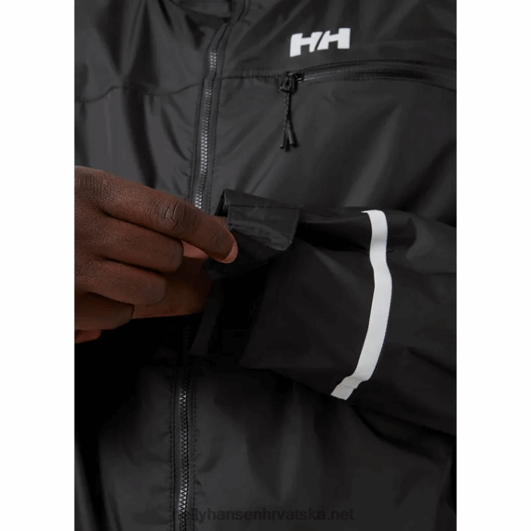J0HV237 muška biciklistička kišna jakna s kapuljačom muškarci Helly-Hansen crno - Image 5