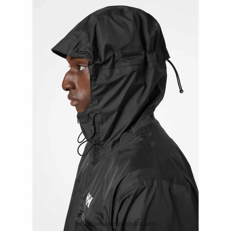 J0HV237 muška biciklistička kišna jakna s kapuljačom muškarci Helly-Hansen crno - Image 6