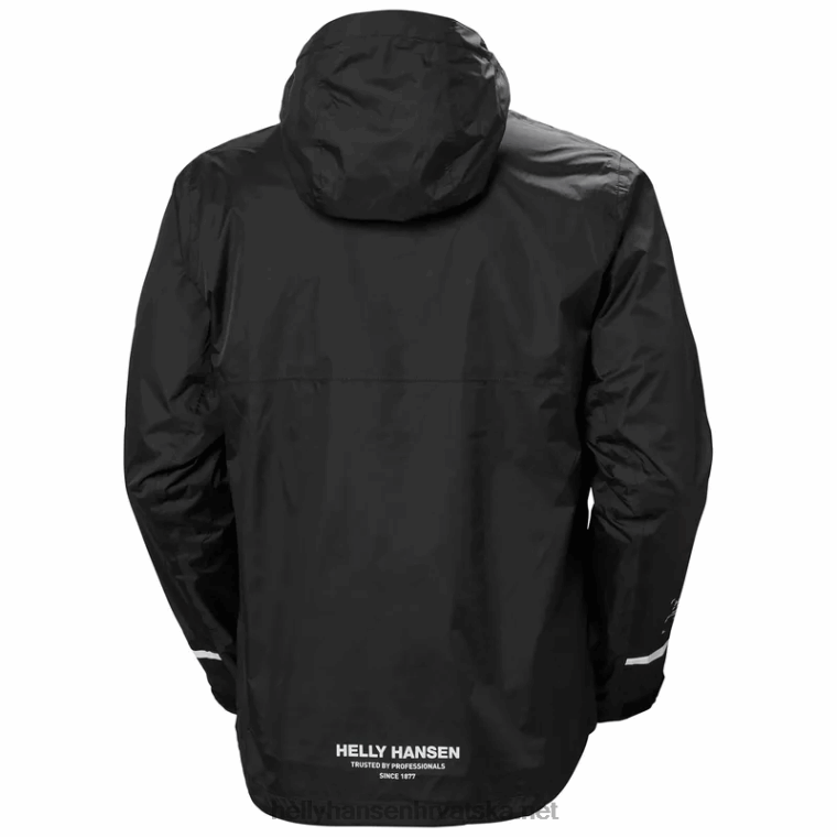 J0HV237 muška biciklistička kišna jakna s kapuljačom muškarci Helly-Hansen crno - Image 9
