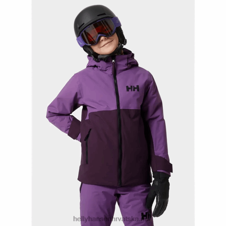 J0HV2417 juniorska traverse skijaška jakna djeca Helly-Hansen duboki fjord/crno - Image 2