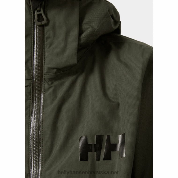J0HV2429 juniorska loen kišna jakna djeca Helly-Hansen terakota/smreka - Image 6