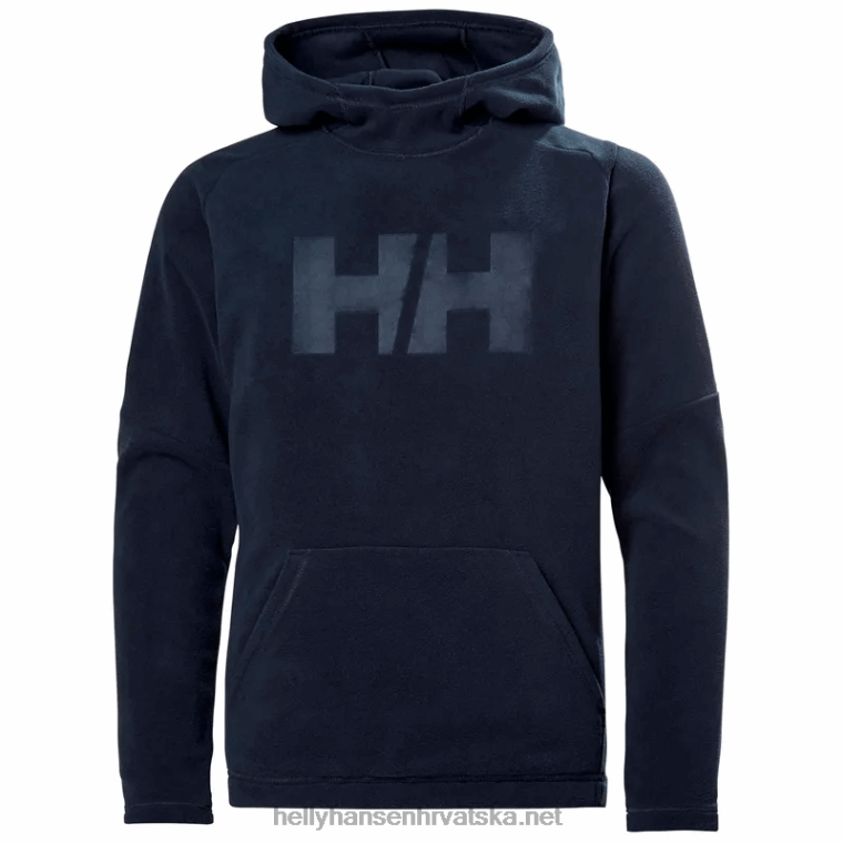J0HV2475 juniorska majica s kapuljačom od flisa djeca Helly-Hansen smrvljena gra/beba trupa - Image 1