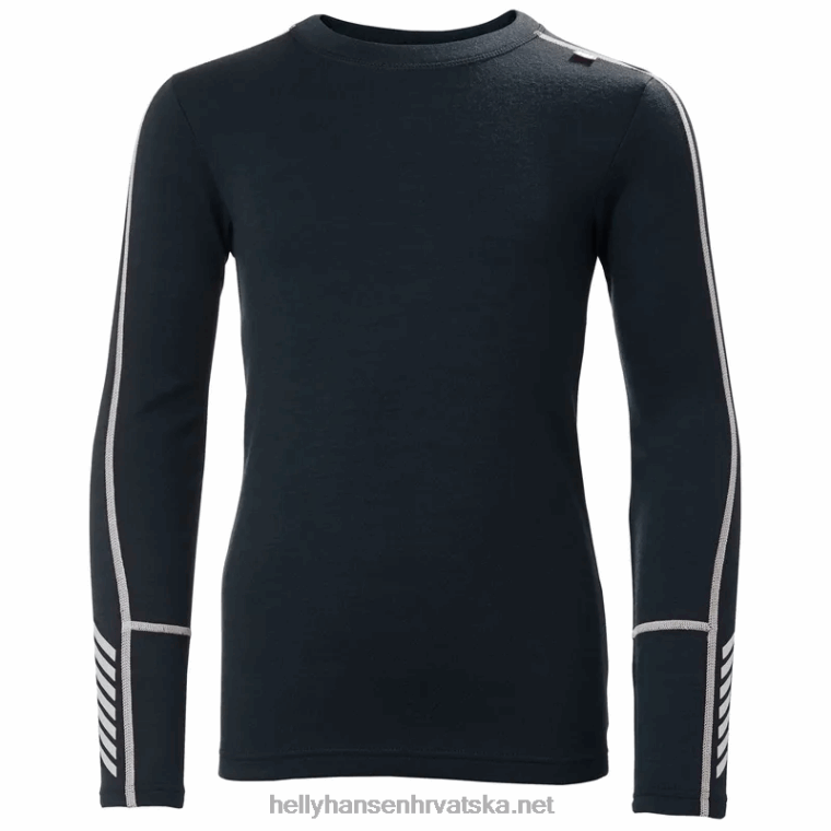 J0HV2486 juniorski lifa merino srednji sloj baznog seta djeca Helly-Hansen pala stijena/siva melang/crna - Image 2