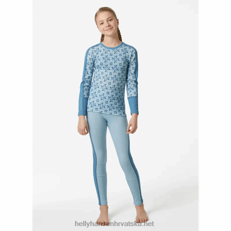 J0HV2492 juniorski grafički lifa merino osnovni sloj djeca Helly-Hansen djetelina/usluga gre - Image 2