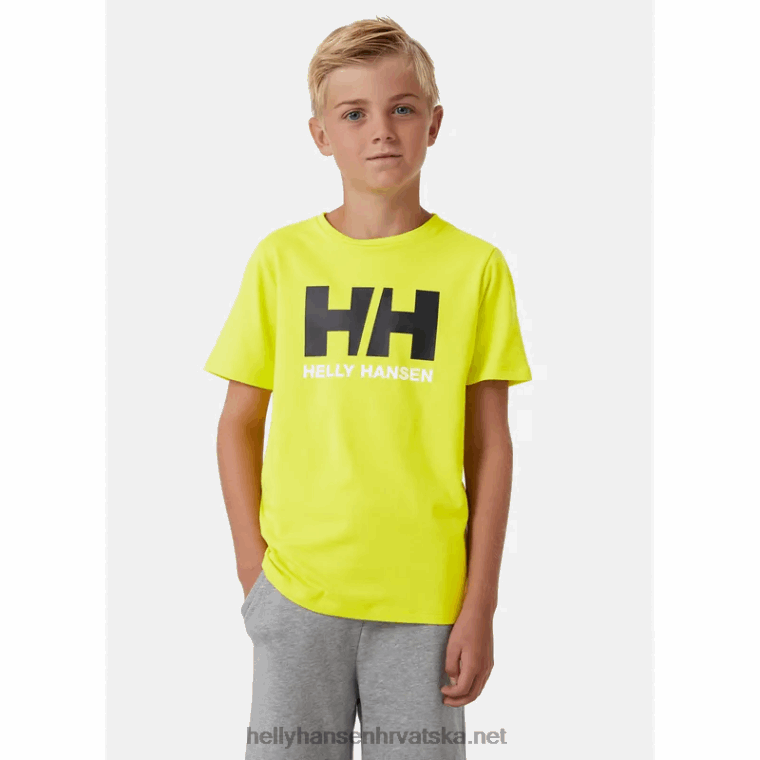 J0HV2506 juniorska majica s logotipom hh djeca Helly-Hansen svijetlo plava/ružičasti kvarc/oštra zelena - Image 4
