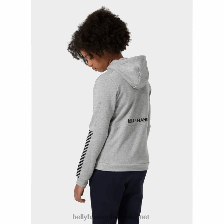 J0HV2518 aktivna majica s kapuljačom za juniore djeca Helly-Hansen ružičasti sorbet/bijeli - Image 3