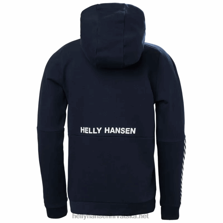 J0HV2519 aktivna majica s kapuljačom za juniore djeca Helly-Hansen ružičasti sorbet/bijeli/sivi melang - Image 4