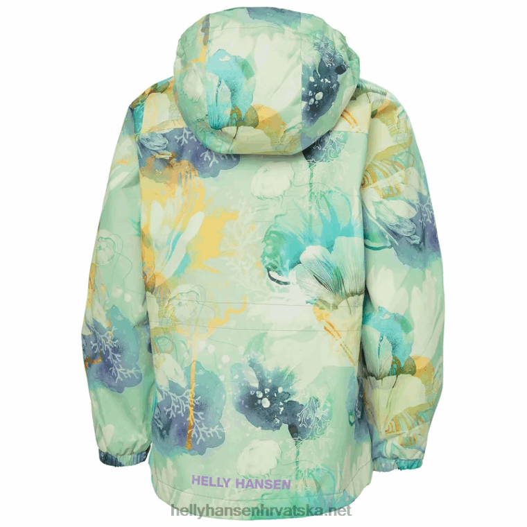 J0HV2556 juniorska kišna jakna celeste djeca Helly-Hansen vrijesak aop/breskva jeka - Image 2