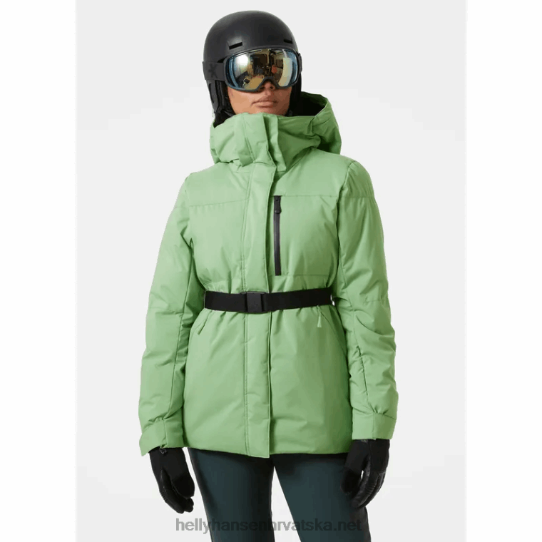 J0HV2647 ženska nora duga pufnasta skijaška jakna žene Helly-Hansen žad/plava magla - Image 2