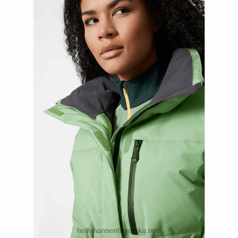 J0HV2647 ženska nora duga pufnasta skijaška jakna žene Helly-Hansen žad/plava magla - Image 5