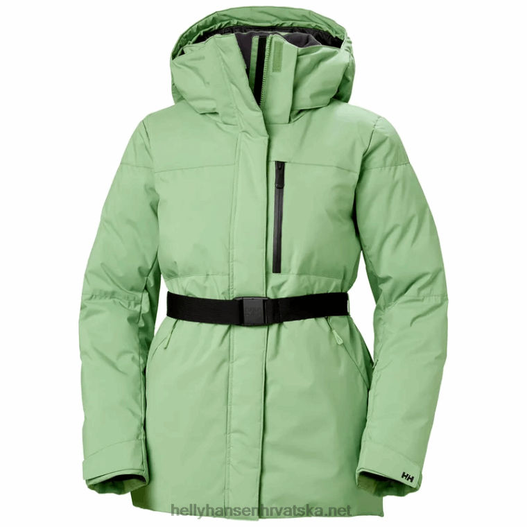 J0HV2647 ženska nora duga pufnasta skijaška jakna žene Helly-Hansen žad/plava magla - Image 1