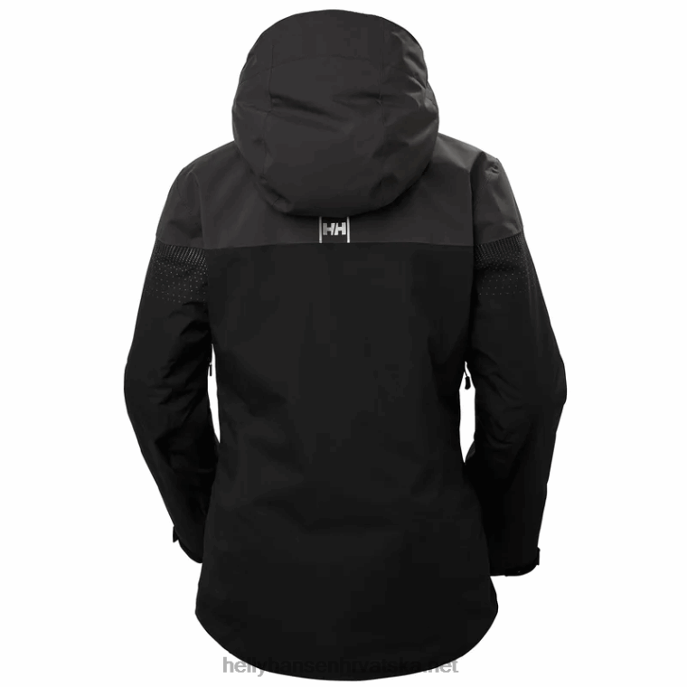 J0HV2659 ženska motionista lifaloft skijaška jakna žene Helly-Hansen zgnječena gra/najtamnija spr/bijela - Image 4