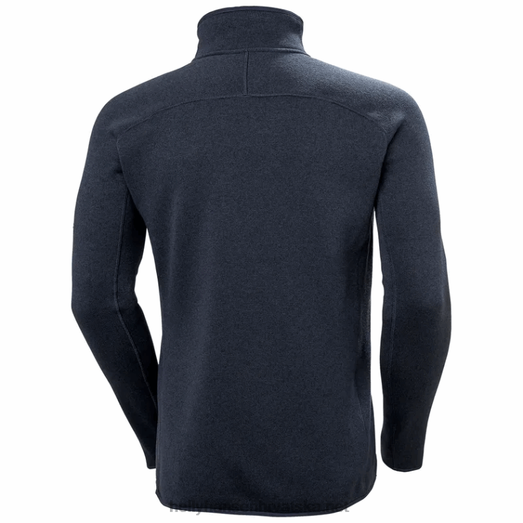 J0HV499 muški srednji sloj od flisa s polupatentnim zatvaračem 2.0 muškarci Helly-Hansen crno - Image 2