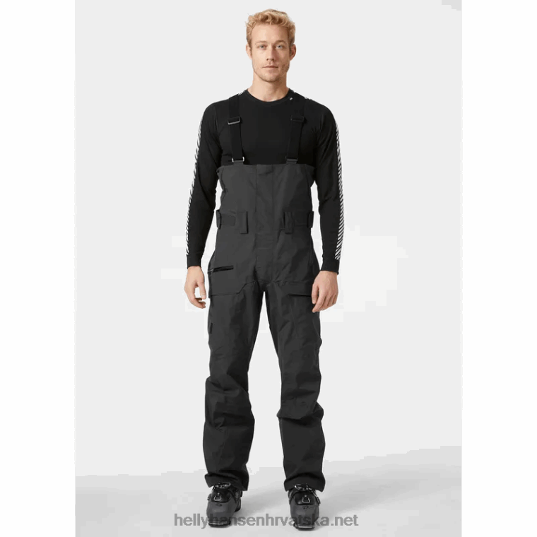J0HV600 muške sogn skijaške hlače s naramenicama muškarci Helly-Hansen najtamniji spr - Image 2