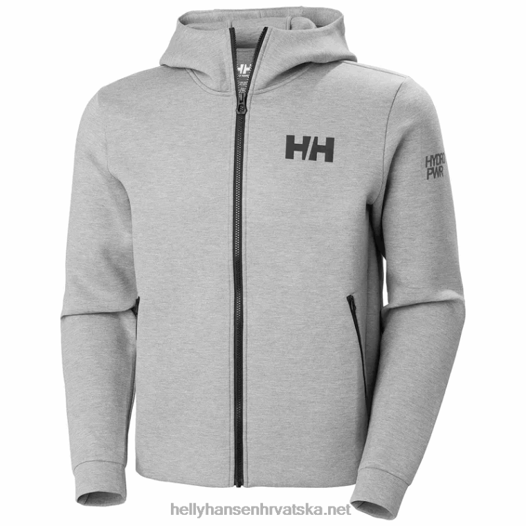 J0HV81 muška jakna s patentnim zatvaračem hp ocean sailing 2.0 muškarci Helly-Hansen sivi melang - Image 2