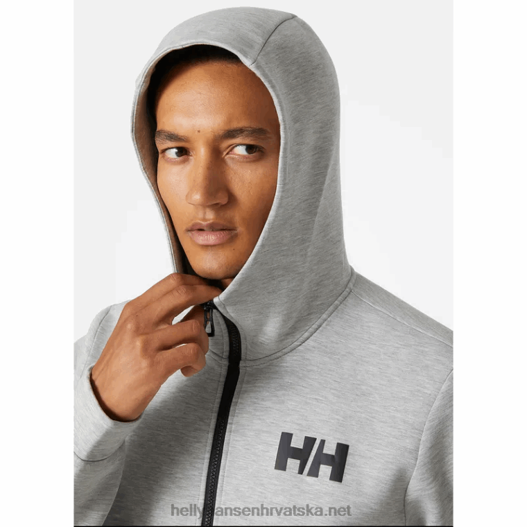 J0HV81 muška jakna s patentnim zatvaračem hp ocean sailing 2.0 muškarci Helly-Hansen sivi melang - Image 6