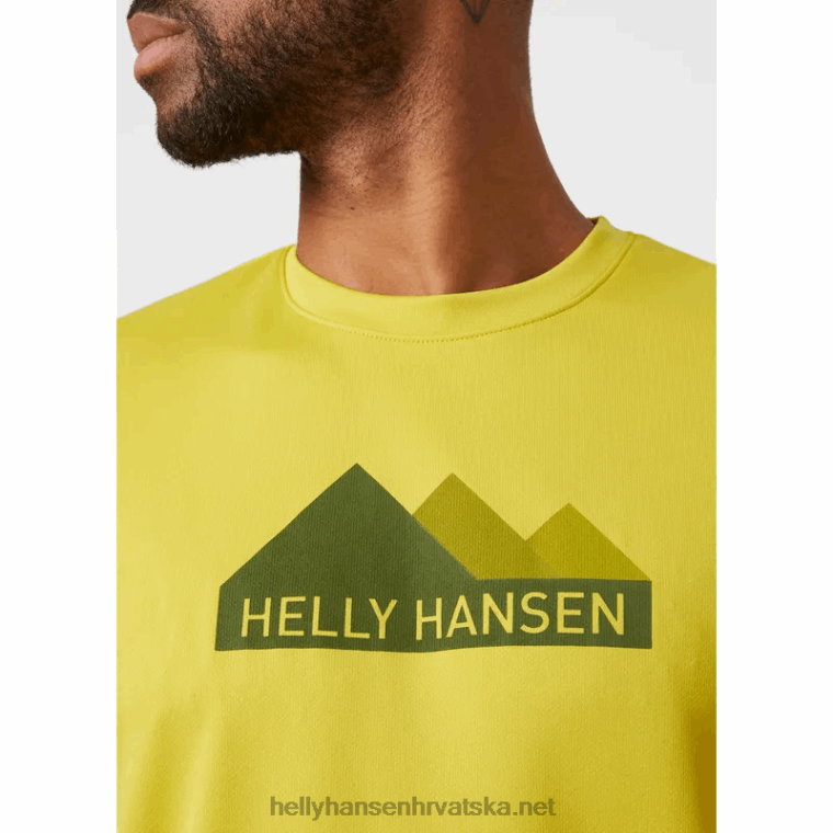 J0HV892 muška hh tech grafička majica muškarci Helly-Hansen sivi melang - Image 5