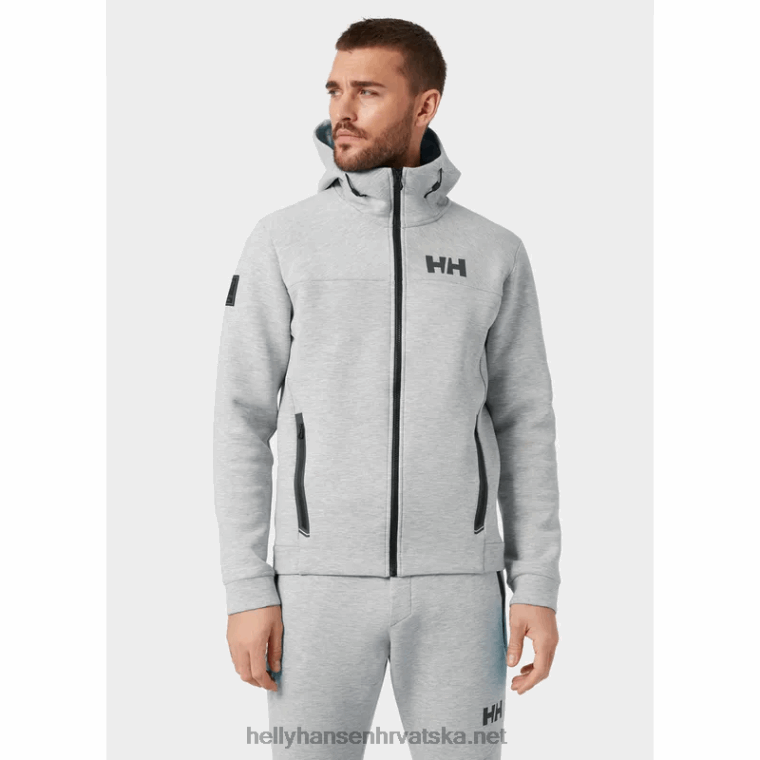 J0HV93 muška hp ocean jakna s patentnim zatvaračem muškarci Helly-Hansen sivi melang - Image 2