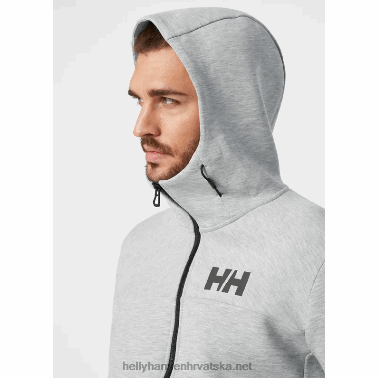 J0HV93 muška hp ocean jakna s patentnim zatvaračem muškarci Helly-Hansen sivi melang - Image 5