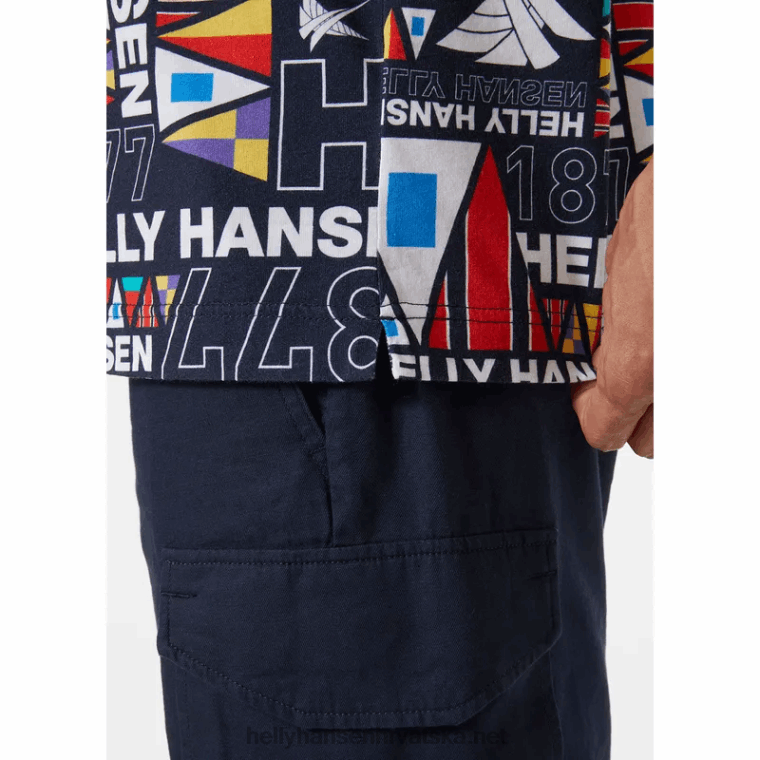 J0HV955 muška majica kratkih rukava Newport od organskog pamuka muškarci Helly-Hansen ocean burge - Image 6