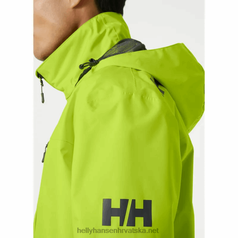 J0HV9 muška jedriličarska jakna s kapuljačom za posadu muškarci Helly-Hansen azidno vapno - Image 7