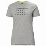 J0HV1990 ženska ocean race majica kratkih rukava žene Helly-Hansen sivi melang