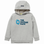 J0HV2376 ocean race majica s kapuljačom za djecu i juniore djeca Helly-Hansen sivi melang